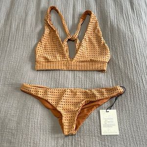 NWT ACACIA SWIMWEAR Almond Mesh Bikini, small